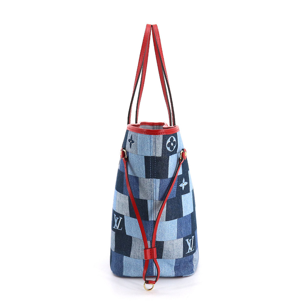 Louis Vuitton Patchwork Denim Monogram Neverfull … - image 3